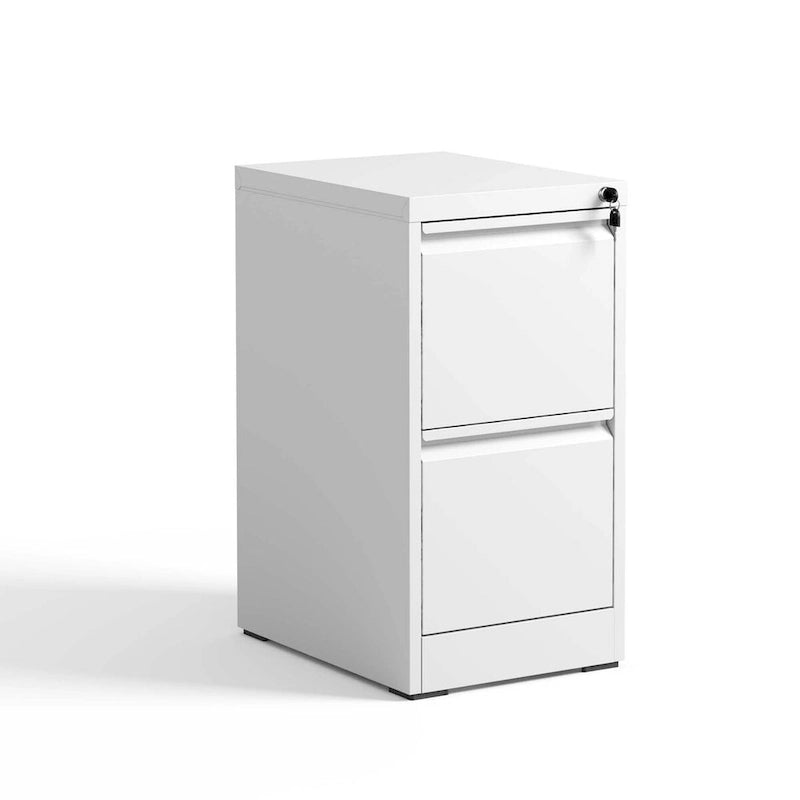 Armadietto classificatore verticale in metallo, 2 cassetti, utente singolo, bianco/nero