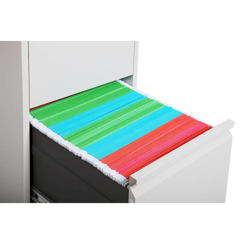 Armadietto classificatore verticale in metallo, 2 cassetti, utente singolo, bianco/nero