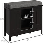 Panca portascarpe con vano contenitore e ante scorrevoli - 40 P x 112 L x 50 A cm