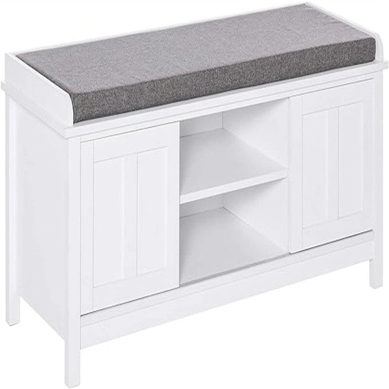 Panca portascarpe con vano contenitore e ante scorrevoli - 40 P x 112 L x 50 A cm