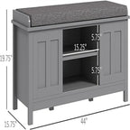 Panca portascarpe con vano contenitore e ante scorrevoli - 40 P x 112 L x 50 A cm