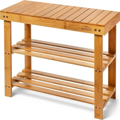 3 Tier Shoe Rack Small Bench - 11 D x 27.6 W x 17.7 H