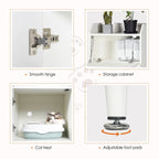 Lettiera per gatti con mobile White+Vintage Industrial con ripiani e anta, per 1 gatto