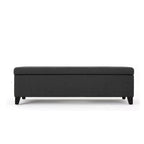Panca contenitore imbottita con coperchio – Grigio scuro / Blu navy / Grano, 2 posti