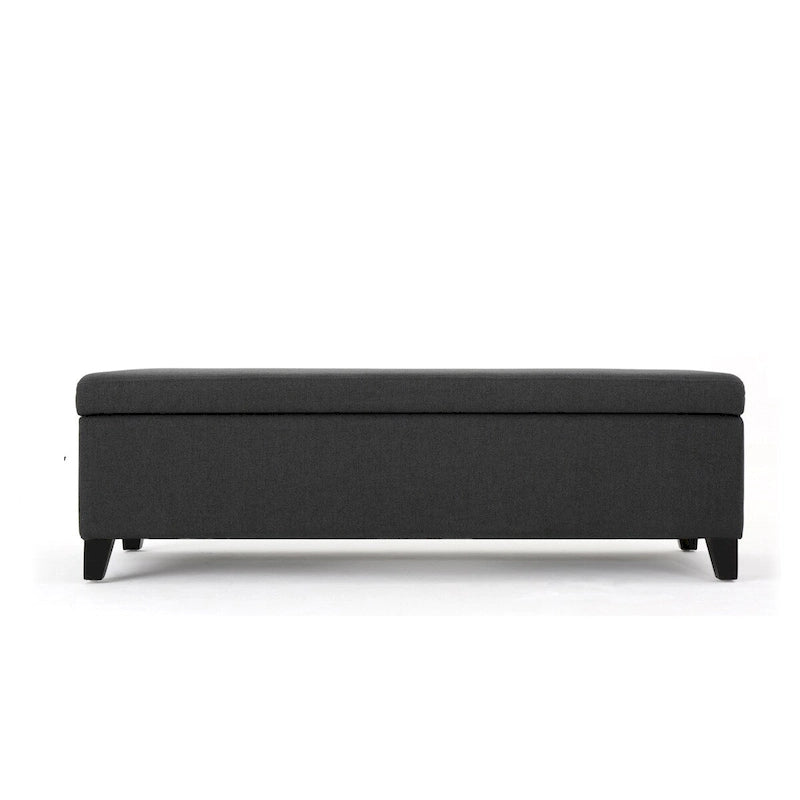 Panca contenitore imbottita con coperchio – Grigio scuro / Blu navy / Grano, 2 posti