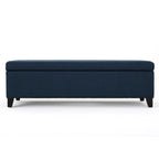 Panca contenitore imbottita con coperchio – Grigio scuro / Blu navy / Grano, 2 posti