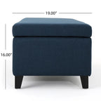Panca contenitore imbottita con coperchio – Grigio scuro / Blu navy / Grano, 2 posti