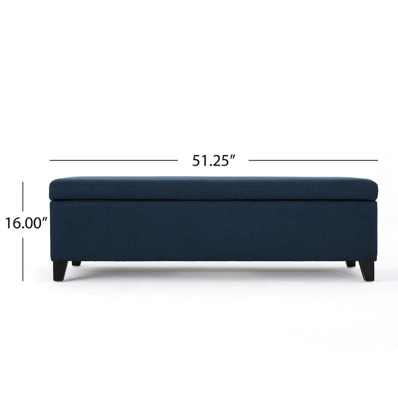 Panca contenitore imbottita con coperchio – Grigio scuro / Blu navy / Grano, 2 posti