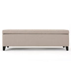 Panca contenitore imbottita con coperchio – Grigio scuro / Blu navy / Grano, 2 posti