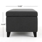 Panca contenitore imbottita con coperchio – Grigio scuro / Blu navy / Grano, 2 posti