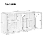 Credenza retrò a 4 ante nera/blu navy con ripiani regolabili, montaggio a 1 persona