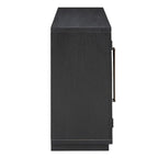 Credenza retrò a 4 ante nera/blu navy con ripiani regolabili, montaggio a 1 persona