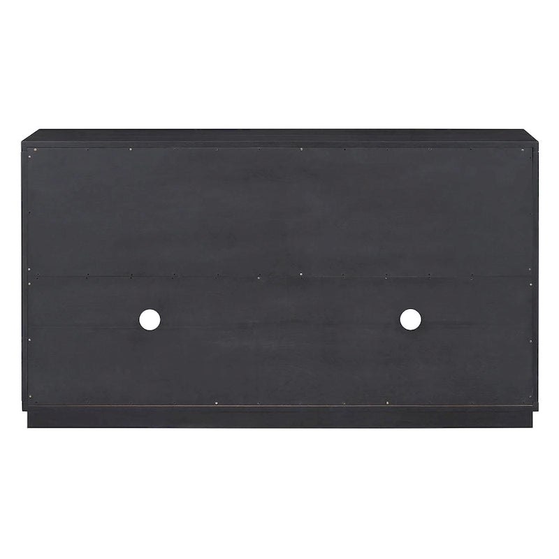Credenza retrò a 4 ante nera/blu navy con ripiani regolabili, montaggio a 1 persona