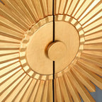 Mobiletto accentato Sunburst marrone a 2 ante, finitura legno, unità singola