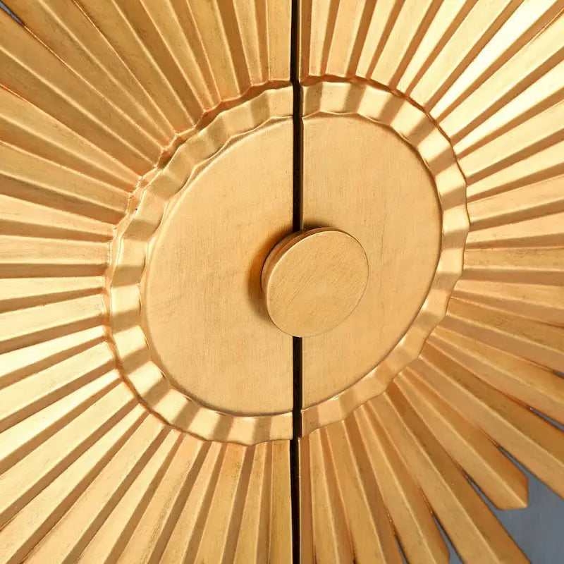 Mobiletto accentato Sunburst marrone a 2 ante, finitura legno, unità singola