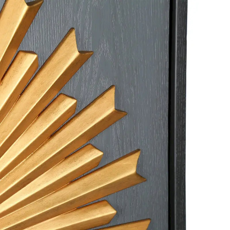 Mobiletto accentato Sunburst marrone a 2 ante, finitura legno, unità singola