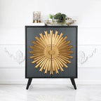 Mobiletto accentato Sunburst marrone a 2 ante, finitura legno, unità singola