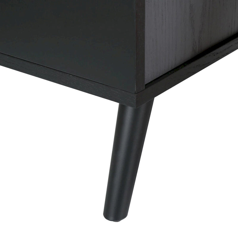 Mobiletto accentato Sunburst marrone a 2 ante, finitura legno, unità singola