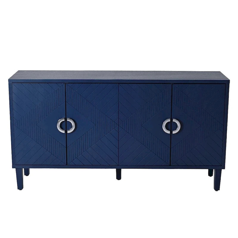 Credenza a 4 ante blu notte / champagne