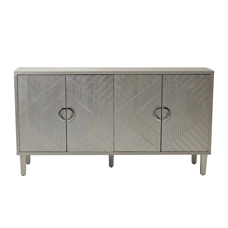 Credenza a 4 ante blu notte / champagne