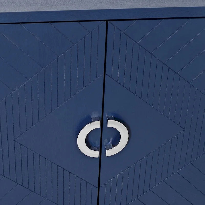 Credenza a 4 ante blu notte / champagne