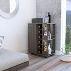 Carrello bar a 2 ripiani con divisione per 6 bottiglie Carbon Espresso