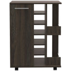 Carrello bar a 2 ripiani con divisione per 6 bottiglie Carbon Espresso