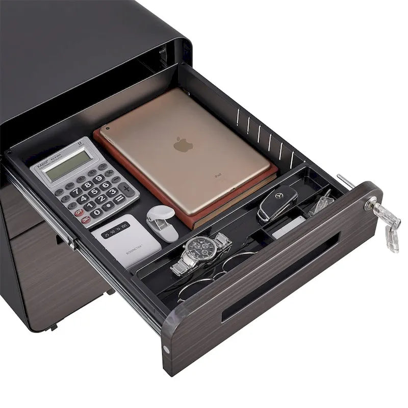 Mobiletto d'Appoggio Brown 2 Ante con Motivo a Raggi, Stile Art Déco