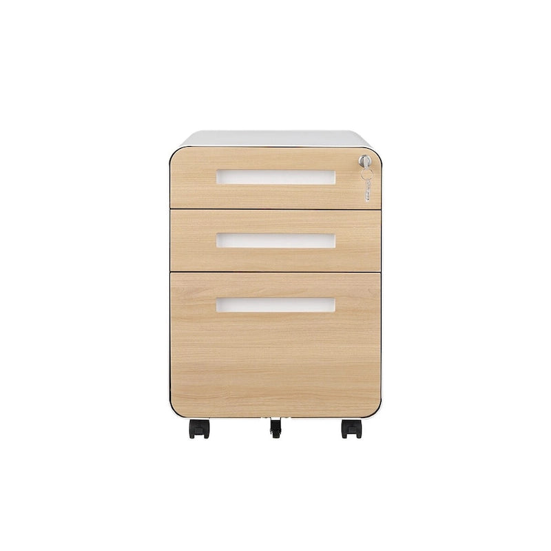 Mobiletto d'Appoggio Brown 2 Ante con Motivo a Raggi, Stile Art Déco