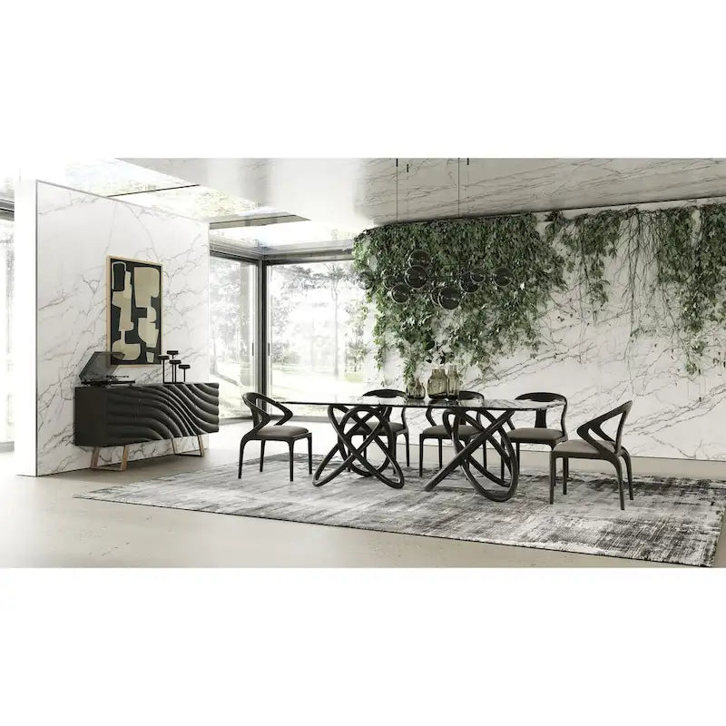 Credenza Modrest Finley Mid-Century nera e oro