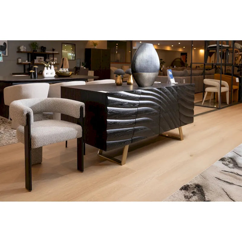 Credenza Modrest Finley Mid-Century nera e oro