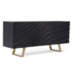 Credenza Modrest Finley Mid-Century nera e oro