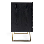 Credenza Modrest Finley Mid-Century nera e oro