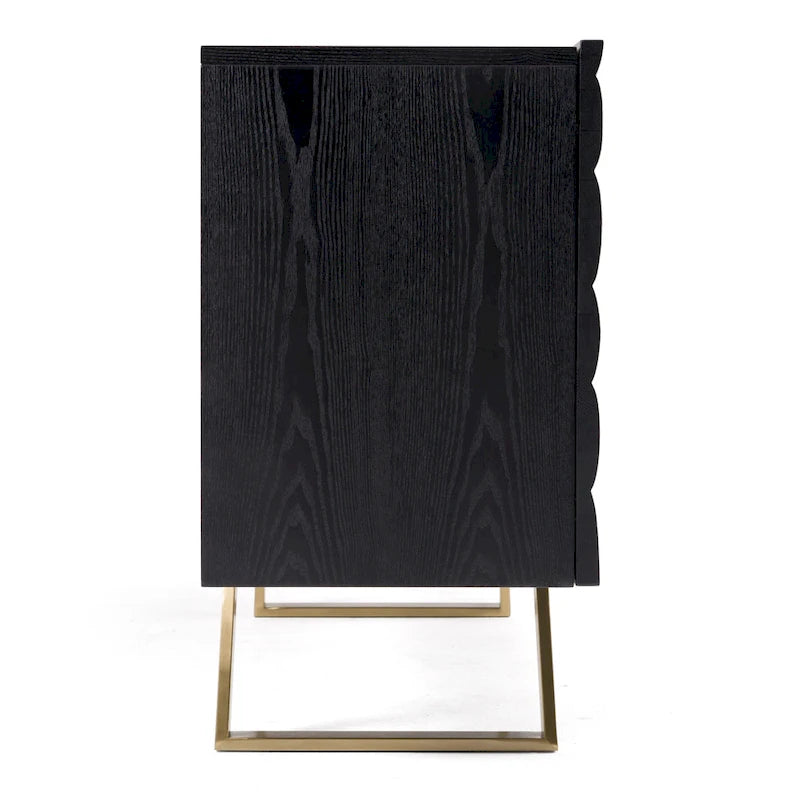 Credenza Modrest Finley Mid-Century nera e oro