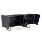 Credenza Modrest Finley Mid-Century nera e oro