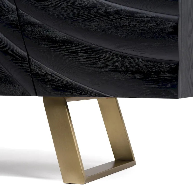 Credenza Modrest Finley Mid-Century nera e oro