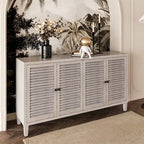 Mobile credenza 4 ante con persiana in legno naturale lavato