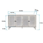 Mobile credenza 4 ante con persiana in legno naturale lavato