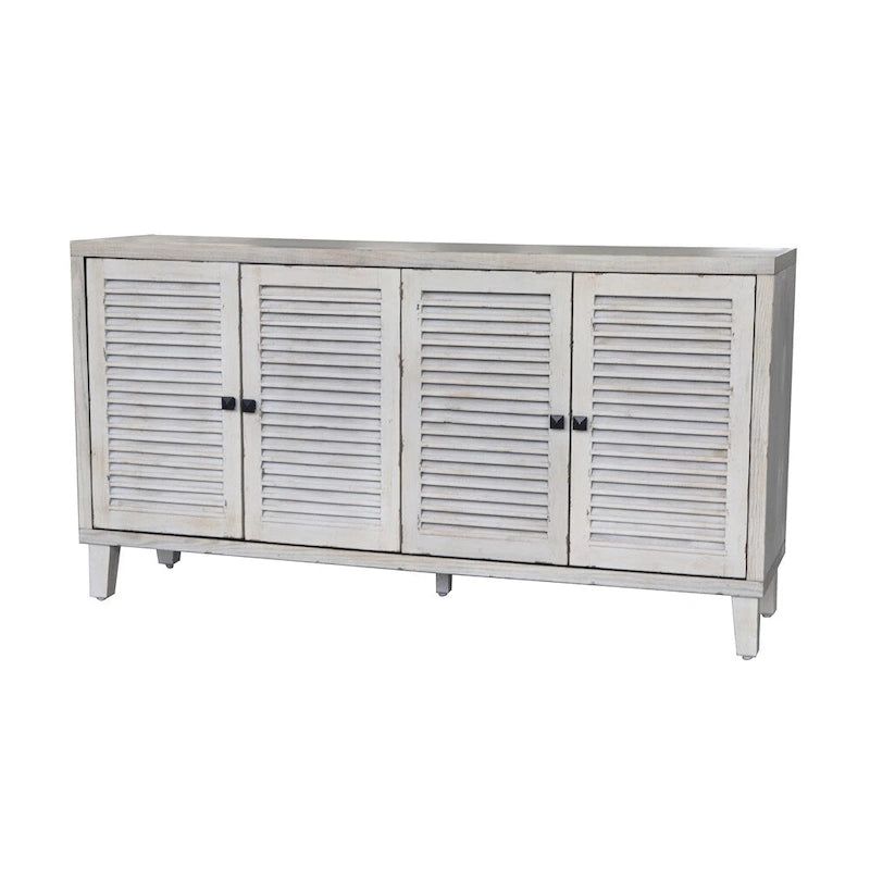 Mobile credenza 4 ante con persiana in legno naturale lavato