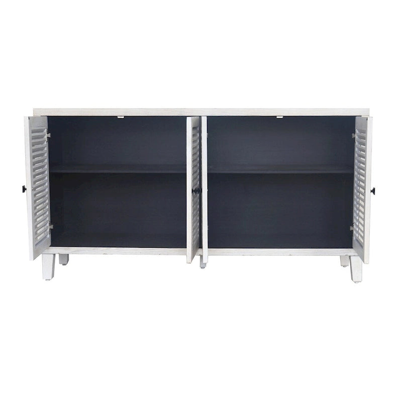 Mobile credenza 4 ante con persiana in legno naturale lavato