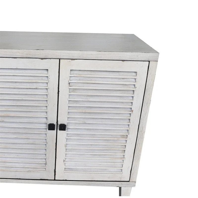 Mobile credenza 4 ante con persiana in legno naturale lavato