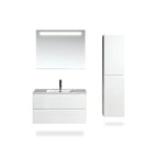 Mobile Alto da Bagno Laccato Bianco, per un Utente, 2 Cassetti