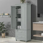 Armadio Alto Verniciato Grigio con 2 Cassetti e 2 Ante, 1 Persona