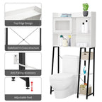 Armadietto da bagno salvaspazio sopra WC, colore grigio/bianco, a 6 ripiani, per 1 persona
