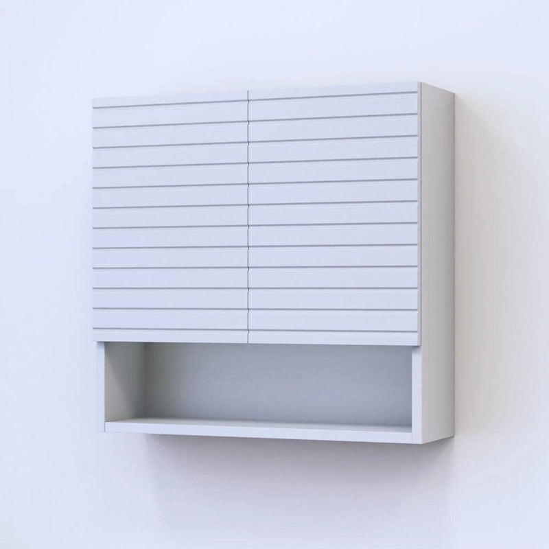 Mobile bagno a 2 ante sospeso, finitura bianca opaca, singolo