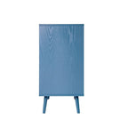 Comodino in Rattan a 3 Cassetti, Singolo, Blu/Verde/Naturale/Noce/Nero