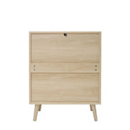 Comodino in Rattan a 3 Cassetti, Singolo, Blu/Verde/Naturale/Noce/Nero