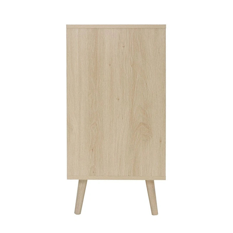 Comodino in Rattan a 3 Cassetti, Singolo, Blu/Verde/Naturale/Noce/Nero