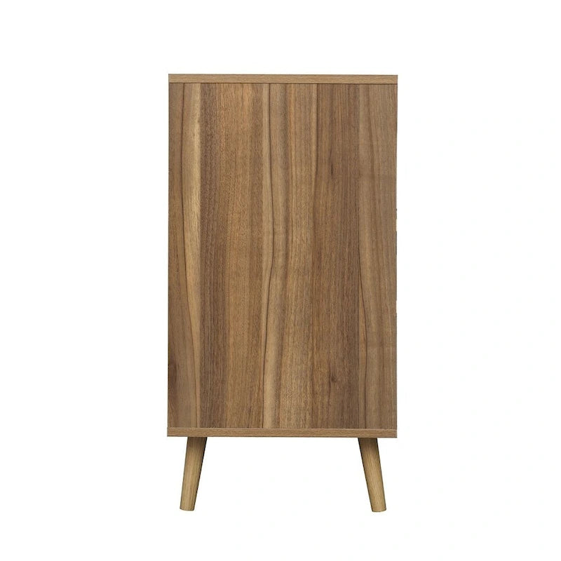 Comodino in Rattan a 3 Cassetti, Singolo, Blu/Verde/Naturale/Noce/Nero