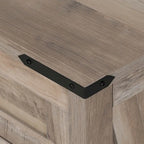 Armadio alto/credenza a colonna marrone/bianco con ante e ripiani, 147 cm, autoportante, per 1 persona